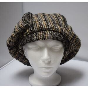 Handwoven Pure New Wool Beanie Hat W/Button Accent - Studio Donegal, Ireland
